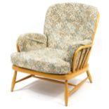 Ercol light elm Jubilee armchair, 80cm wide