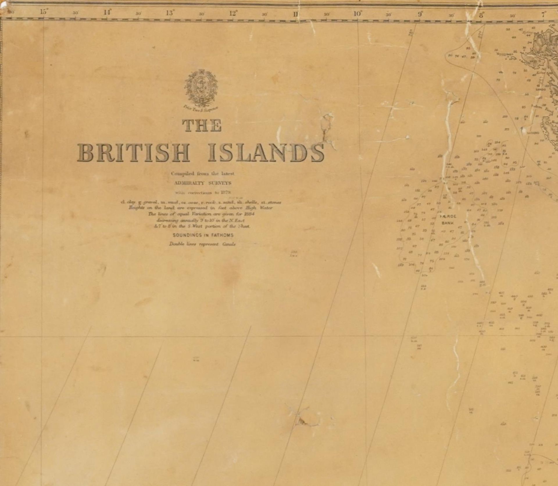 Three Canvas backed Admiralty maps - Image 10 of 12