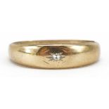 Continental 10k gold ring set with a diamond, size L, 1.6g