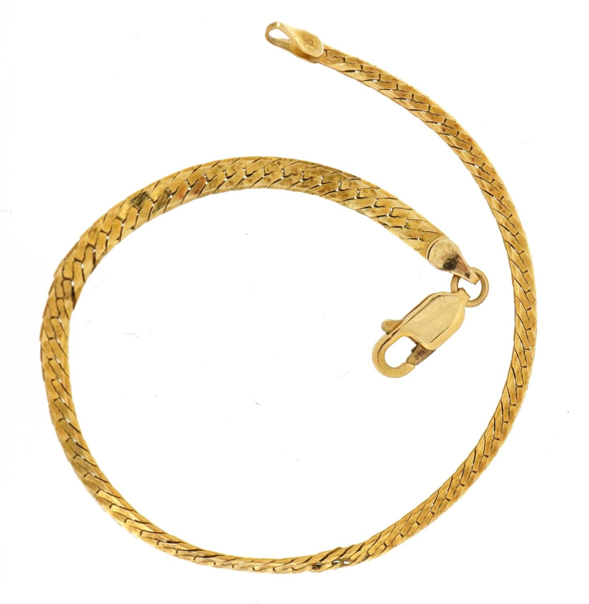 9ct gold snake link bracelet, 18cm in length, 3.2g - Image 2 of 3