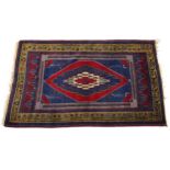 Rectangular Turkish rug, with all over geometric design, 200cm x 120cm