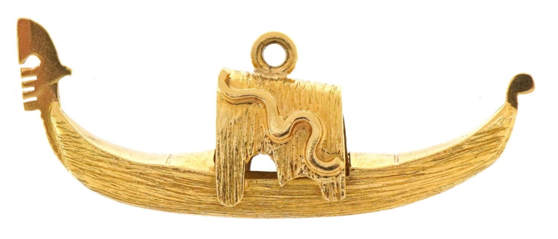 18ct gold Venetian gondola pendant, 4.3cm wide, 6.0g