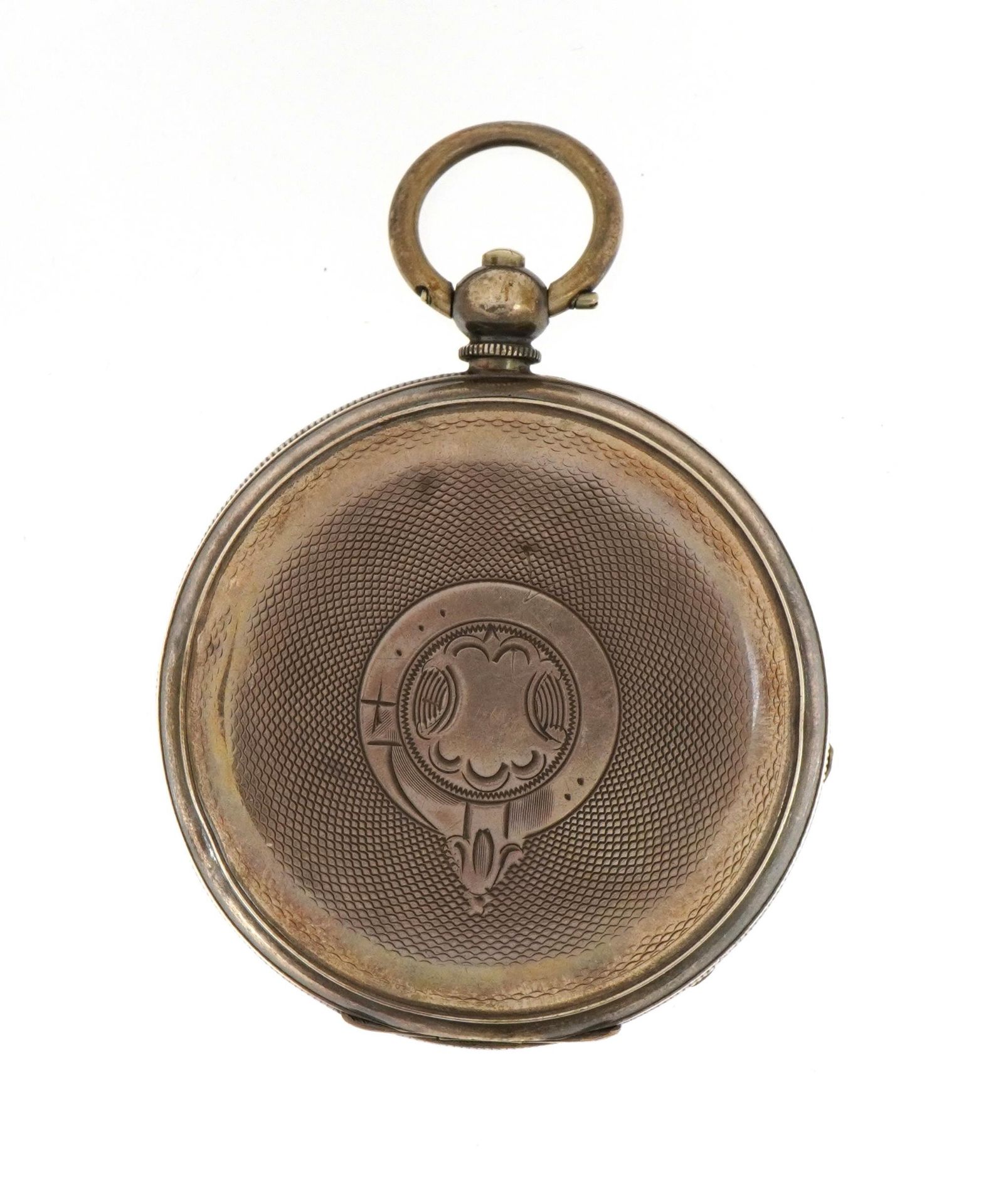 Gentlemen's silver open face pocket watch with subsidiary dial housed in a velvet and silk lined - Bild 2 aus 7