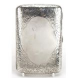 Colen Hewer Cheshire, Victorian silver cigar case engraved with flowers and foliage with gilt