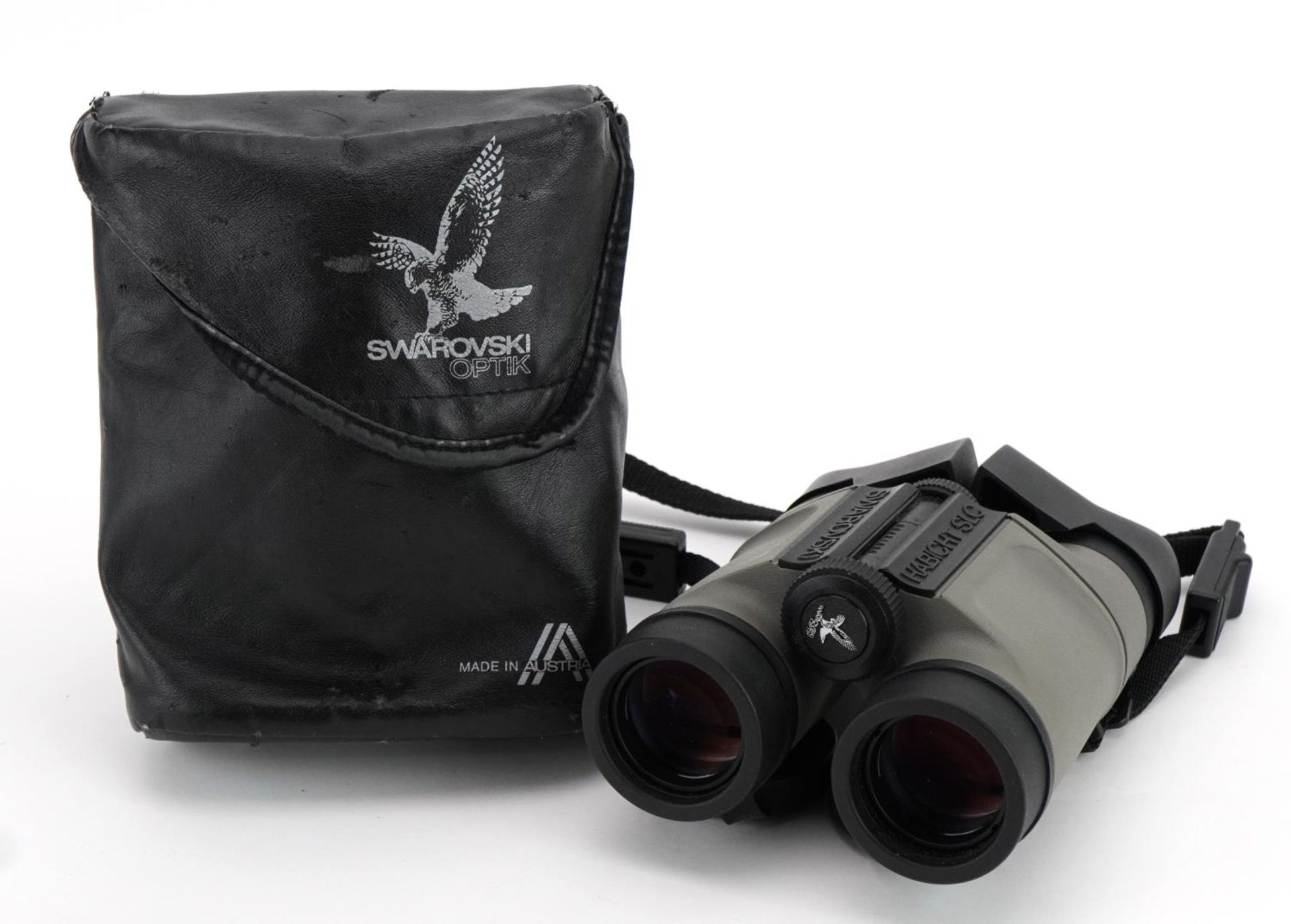 Pair of Swarovski Habicht SLC 8x30W binoculars with case, 15cm in length