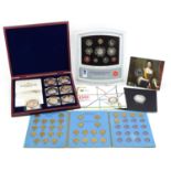 British coinage including Winsor Dynasty Princess silver proof five pound coin, 100th Anniversary of