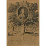 Charles II Concealed in The Royal Oak, antique print, framed and glazed, 39cm x 28.5cm excluding the