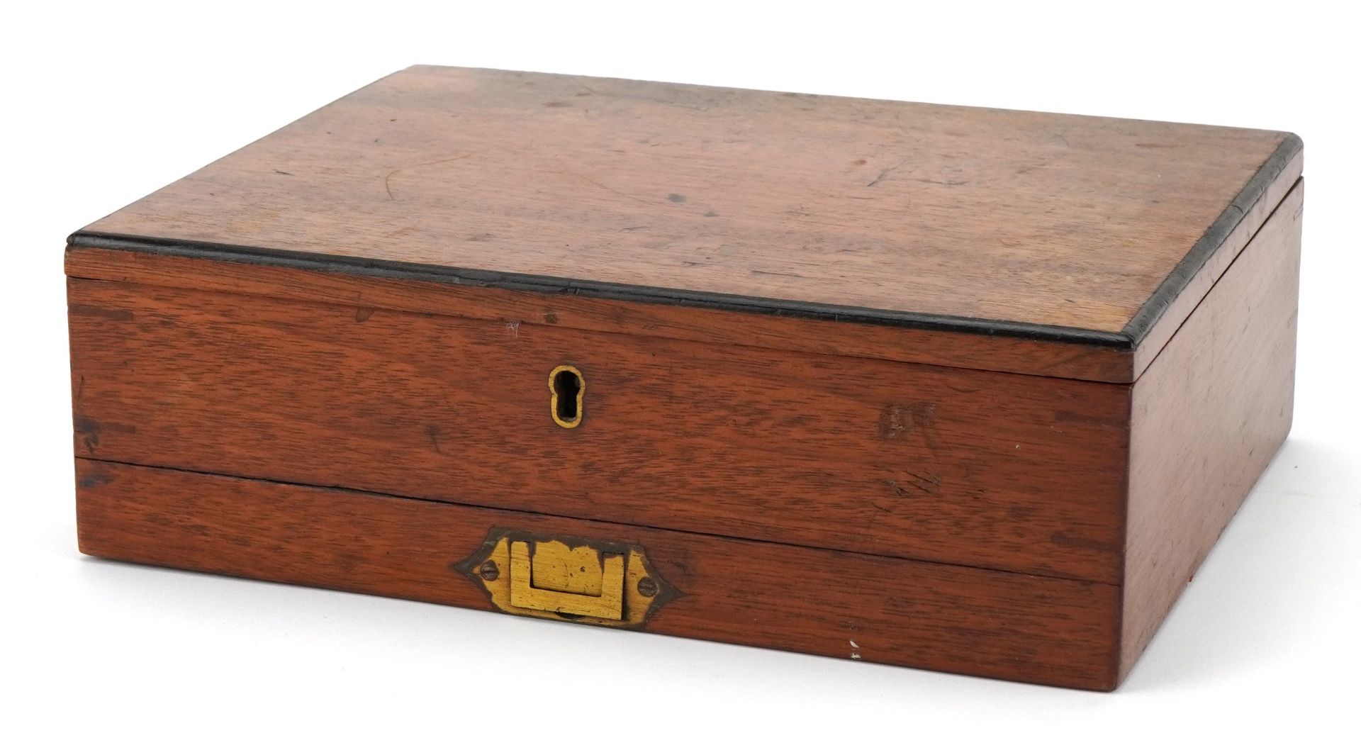 Victorian mahogany artist's box with ebony stringing with ceramic palette board, Lechertier - Bild 3 aus 4