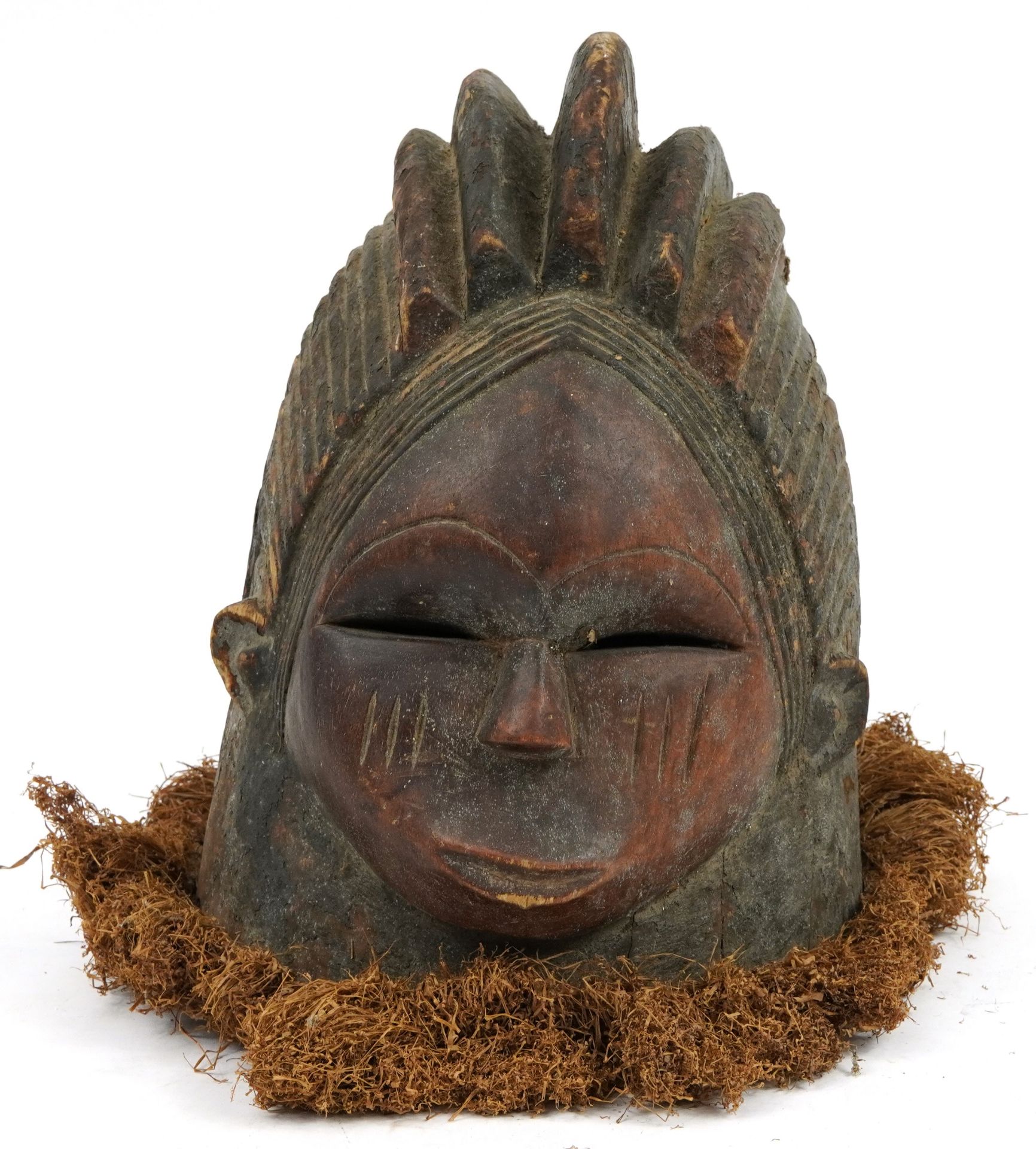 Tribal interest helmet mask from Sierra Leone, 36.5cm high