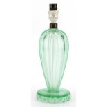 Vintage Murano green glass table lamp, 33.5cm high