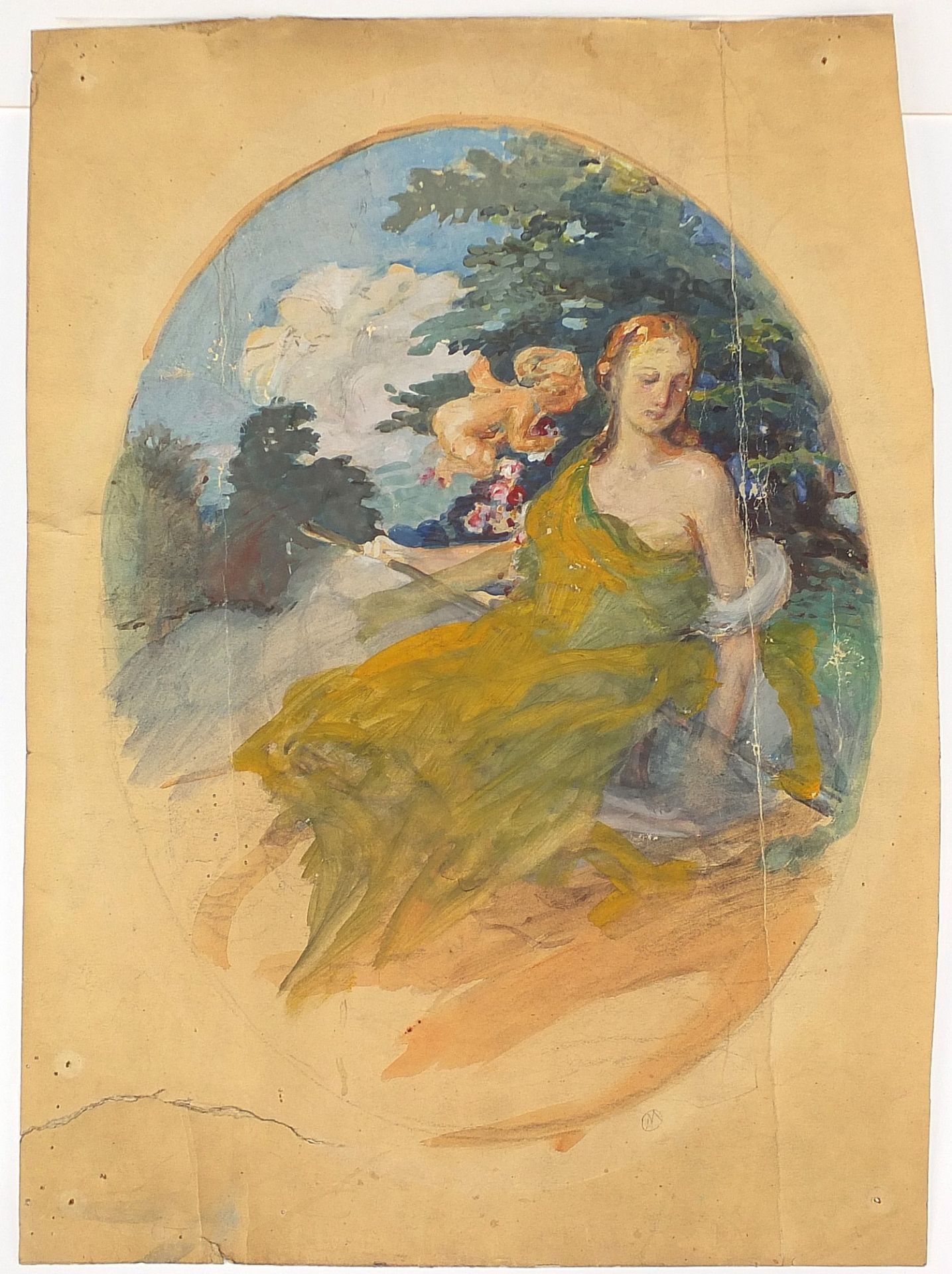 After Victor Borisow-Musatow 1903 - Sketch for project Villa, Russian Art Nouveau Symbolist mixed - Bild 2 aus 5