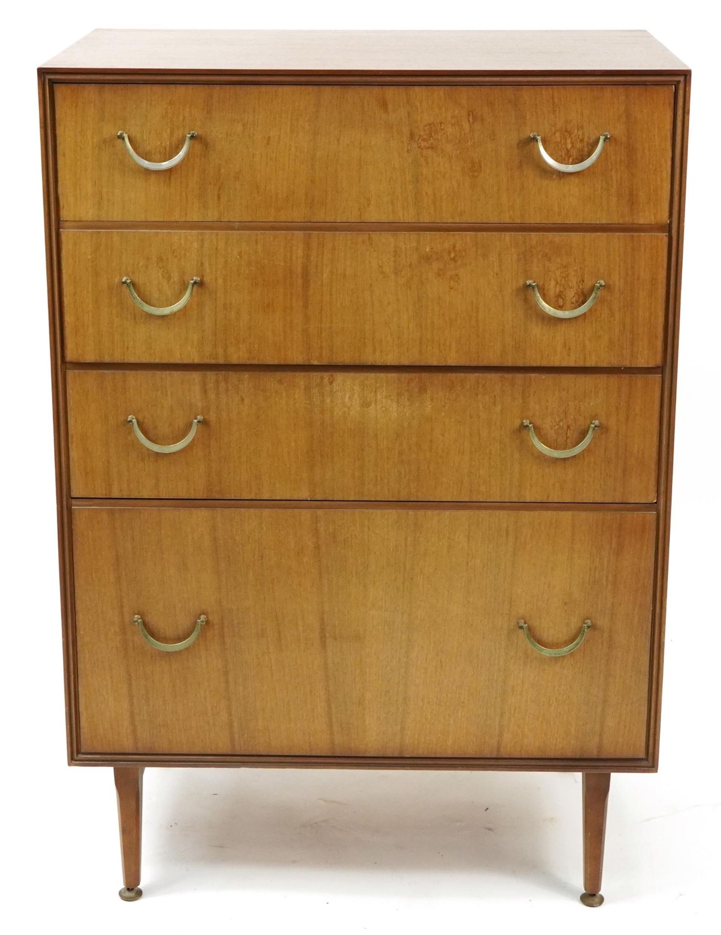 Vintage Meredew four drawer chest with brass handles, 110cm H x 76cm W x 45.5cm D - Bild 2 aus 3