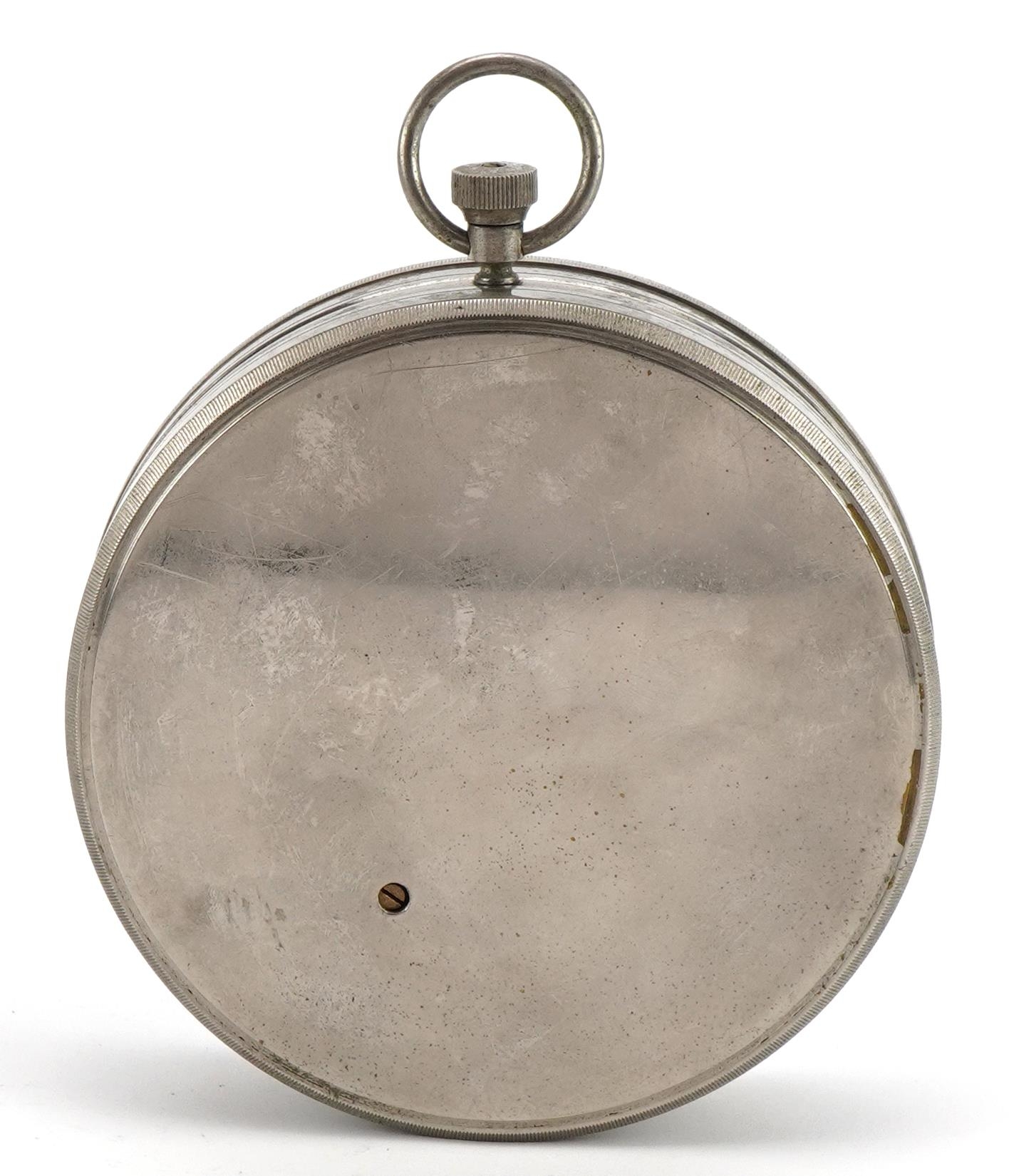 Large steel cased hanging compensated barometer with silvered dial retailed by Thornton & Co of - Image 2 of 3