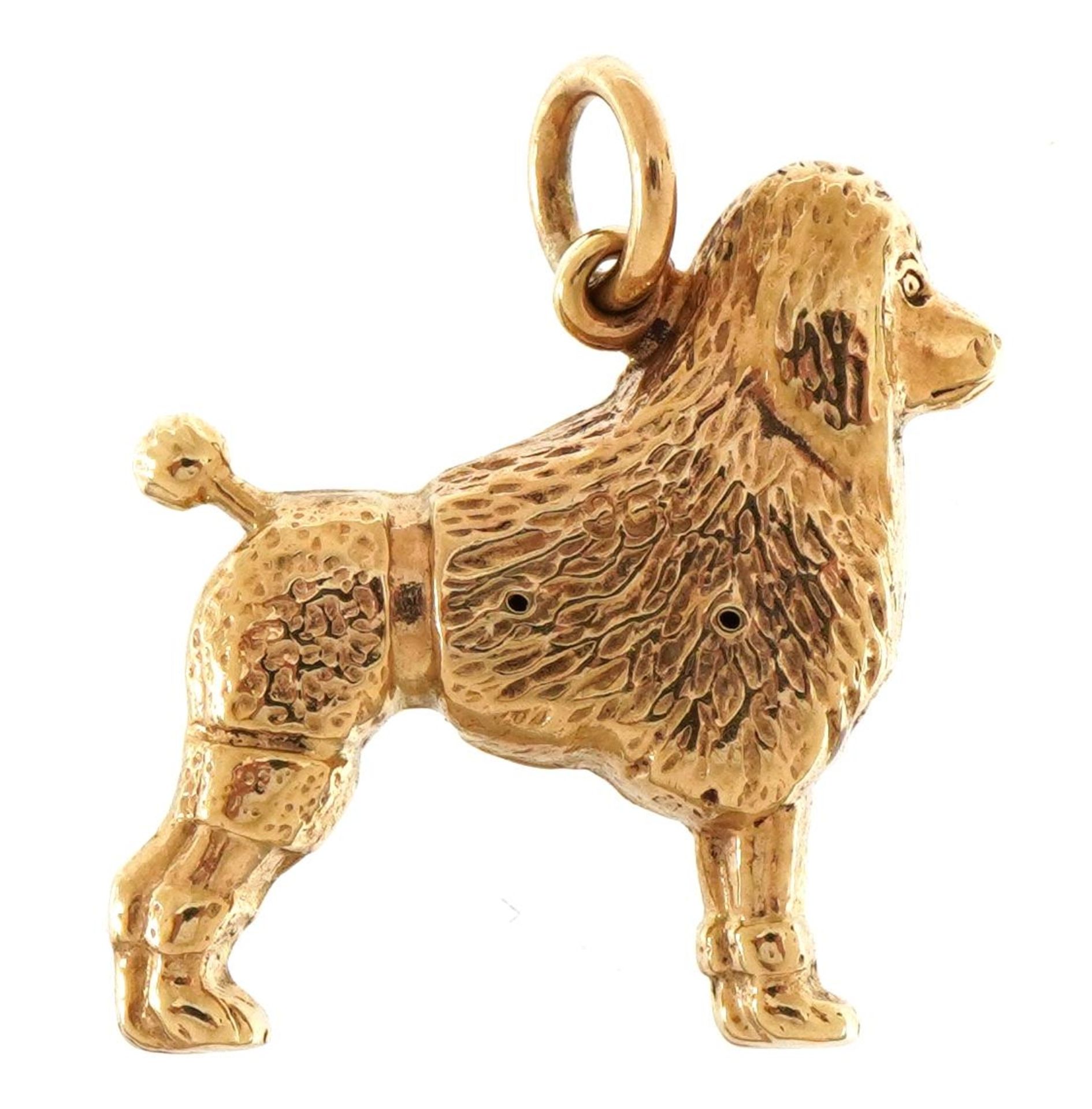 Unmarked gold poodle charm, 1.8cm high, 0.9g - Bild 2 aus 2