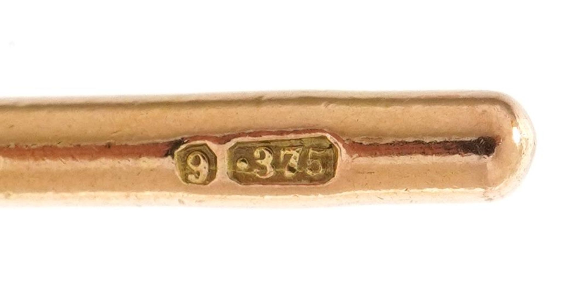 9ct rose gold T bar, 3.5cm wide, 2.7g - Bild 3 aus 3