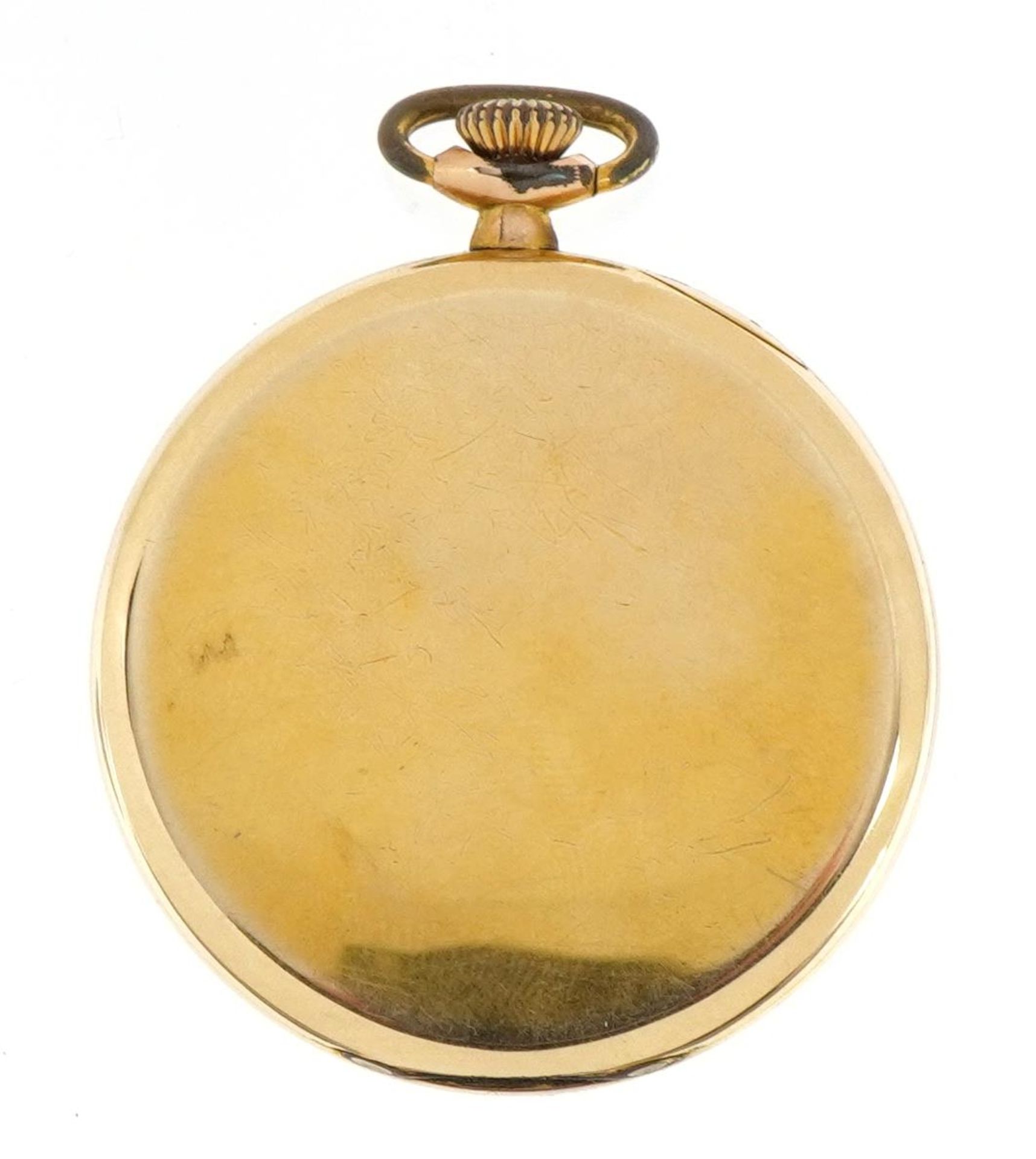 Rolex for C Bucherer, Lucerne, 14ct gold plated open face pocket watch with subsidiary dial, the - Bild 3 aus 5