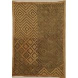 African Kuba cloth textile, framed and glazed, 51cm x 35cm excluding the frame