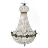 Large ornate chandelier with bronzed metal mounts, 90cm high