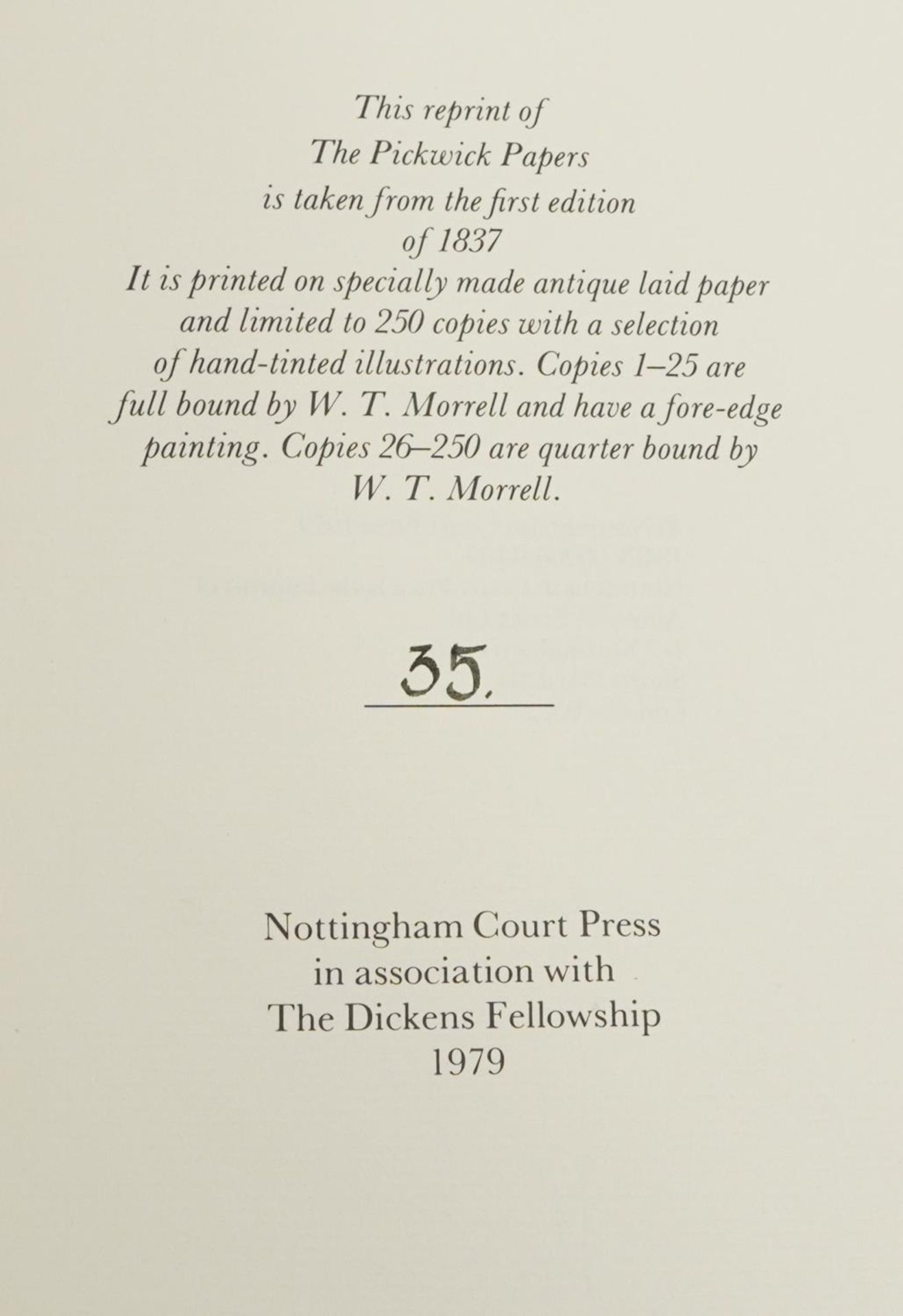 The Pickwick Papers, leather bound, gilt edged book, Nottingham Court press in association with - Image 2 of 6