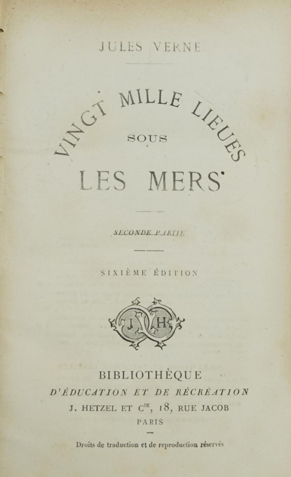 Jules Verne Vingt Mille Lieues Sous les Mers published by J Hetzel 18 Rue Jacob Paris - Image 2 of 3