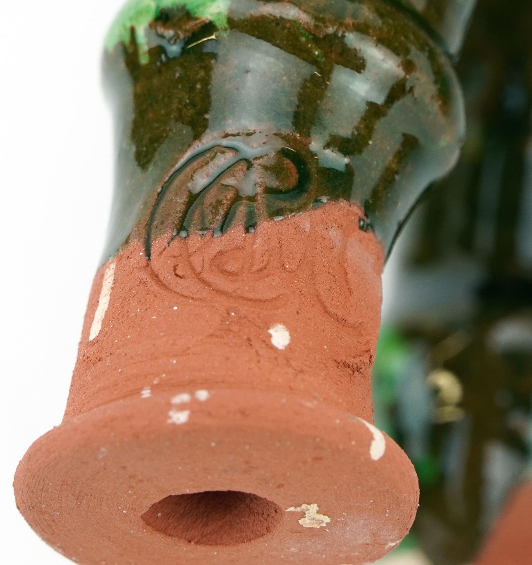 Turkish Canakkale pottery camel ewer, having a green glaze, 19cm in length - Image 4 of 4