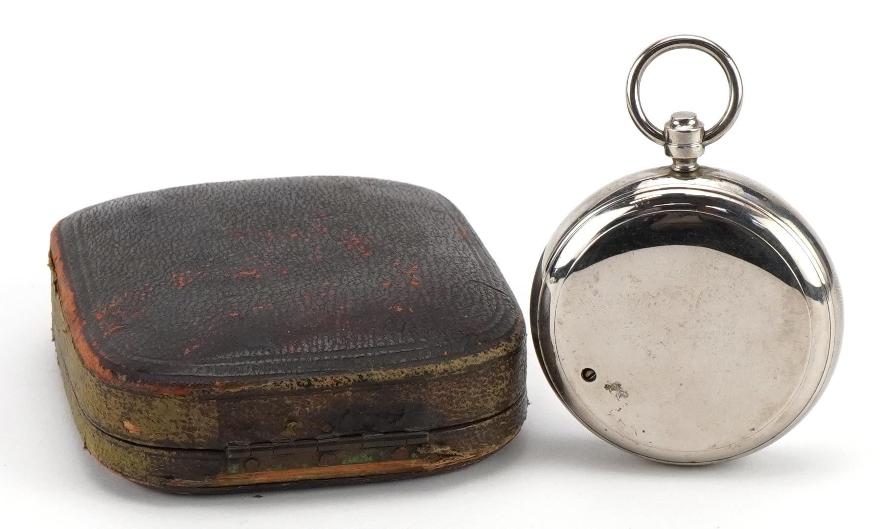Late 19th century steel cased compensated pocket barometer retailed by R Bailey of Birmingham, - Image 2 of 2