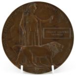 British military World War I death plaque awarded to Charles Malcolm Lindridge