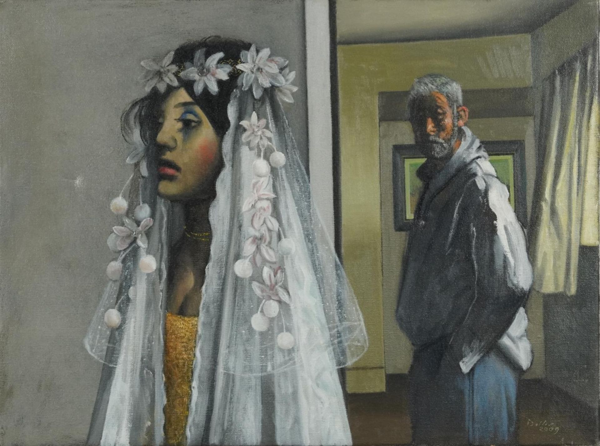 Ron Dellar - Arnold and the Jewish Bride and Sophisticated Lady, two oil on canvasses, each - Image 2 of 9
