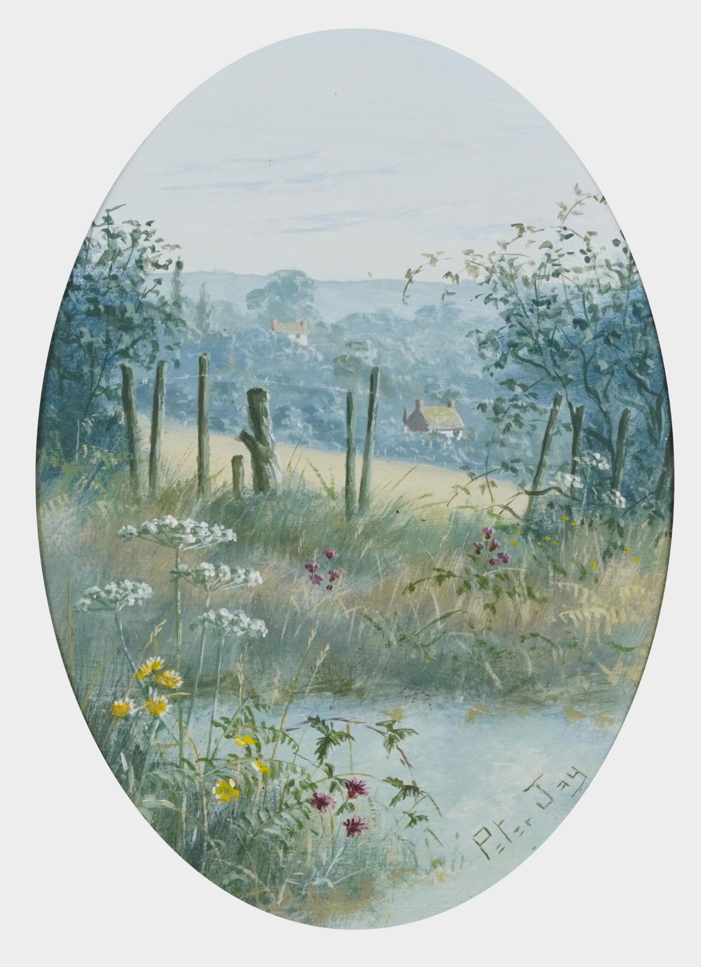 Peter Jay - Rural landscapes with wild flowers including Woodbridge, Suffolk, Sussex Oast and Sussex - Image 6 of 19