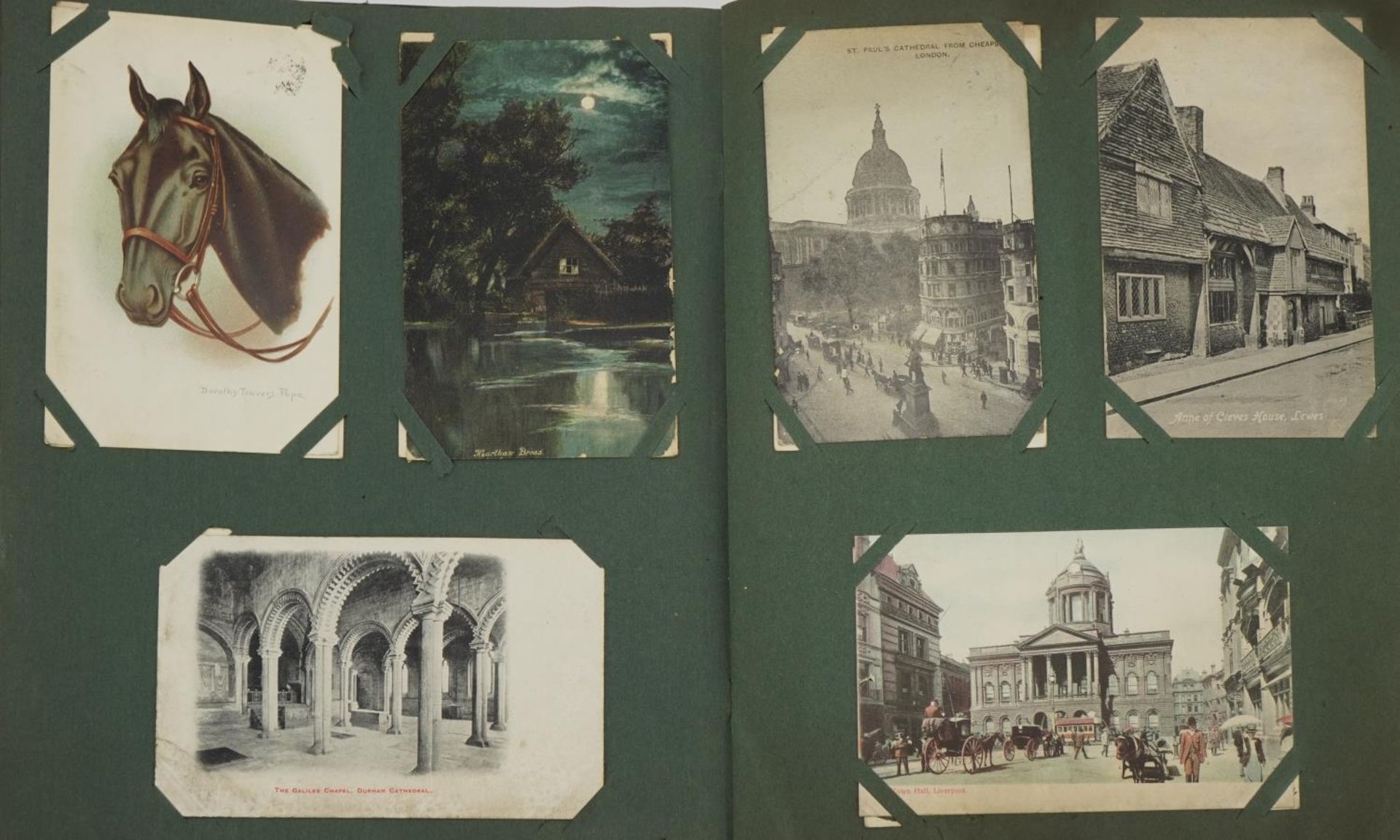 Early 20th century and later topographical and social history postcards arranged in an album, some - Bild 2 aus 6