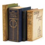 Four retro cookery books including Mrs Beeton's Family Cookery, Cooking With Elizabeth Craig, The