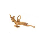 9ct gold gazelle pendant, 2.8cm wide, 3.1g