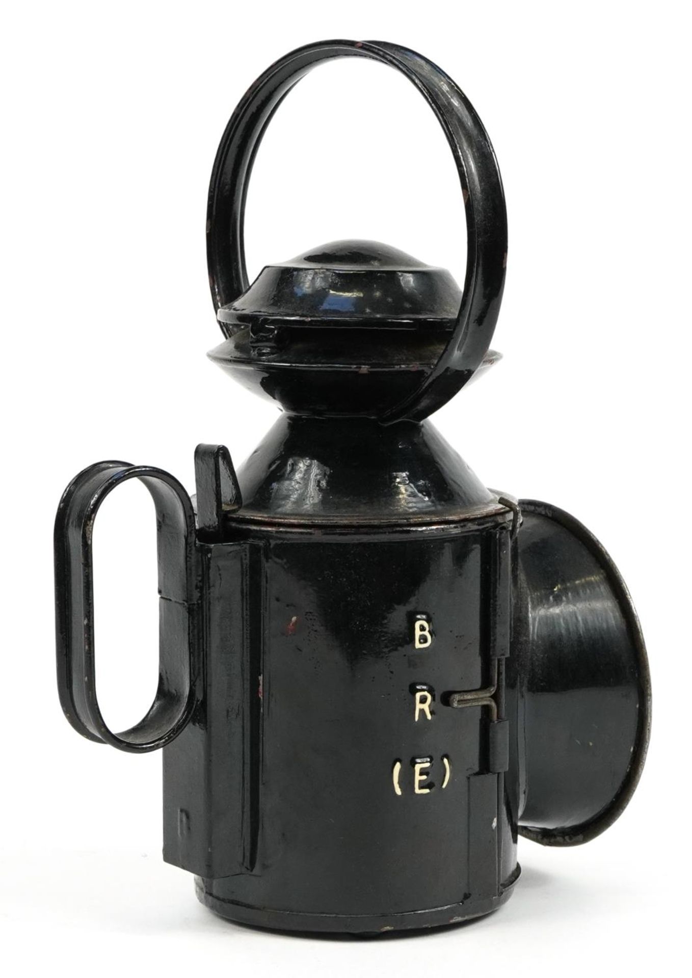 Railwayana interest British Railway lantern with plaque impressed BR (E) Sheffield Vic 18, ceramic - Image 3 of 6
