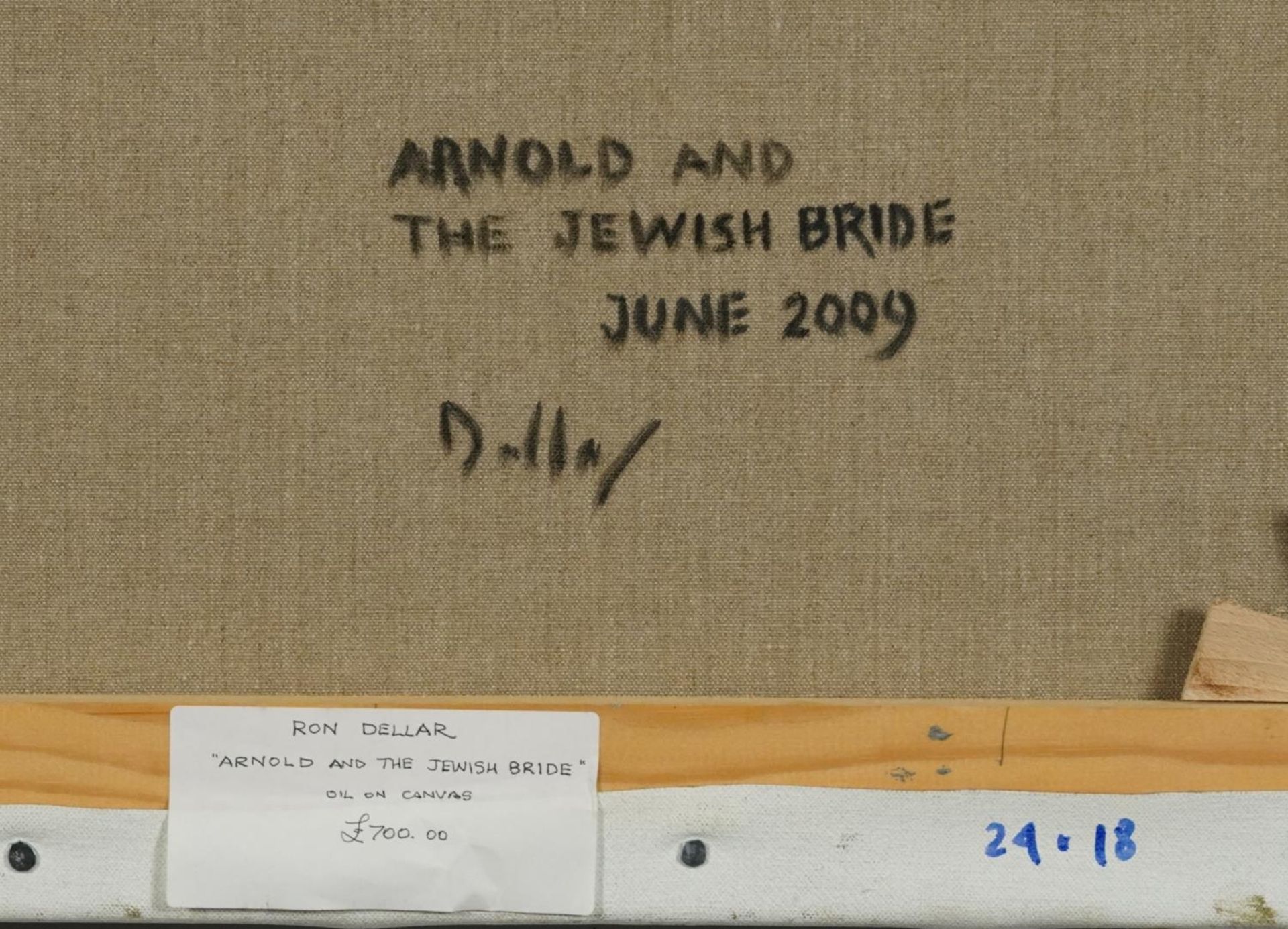 Ron Dellar - Arnold and the Jewish Bride and Sophisticated Lady, two oil on canvasses, each - Image 5 of 9