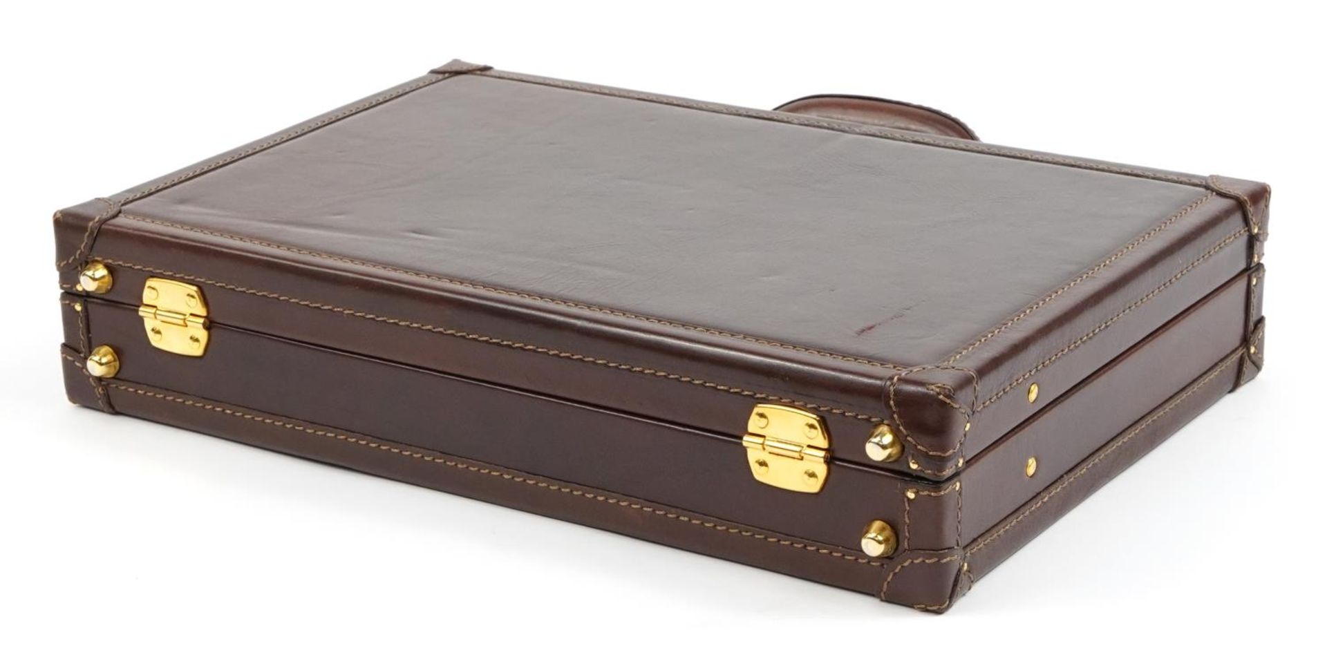 Gianni Conti, Italian brown leather combination briefcase, 41cm wide - Bild 3 aus 4