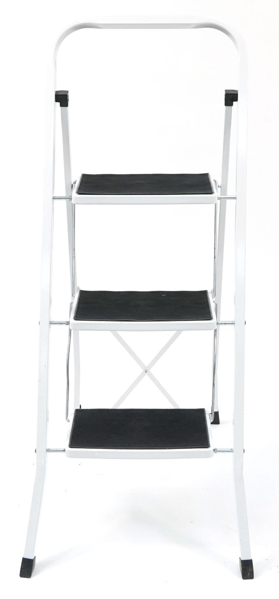 As new folding white metal step ladder, 116cm high - Image 2 of 4