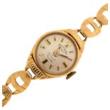 Rotary, ladies 9ct gold Rotary wristwatch on 9ct gold strap, the case numbered 2557, the case 16mm