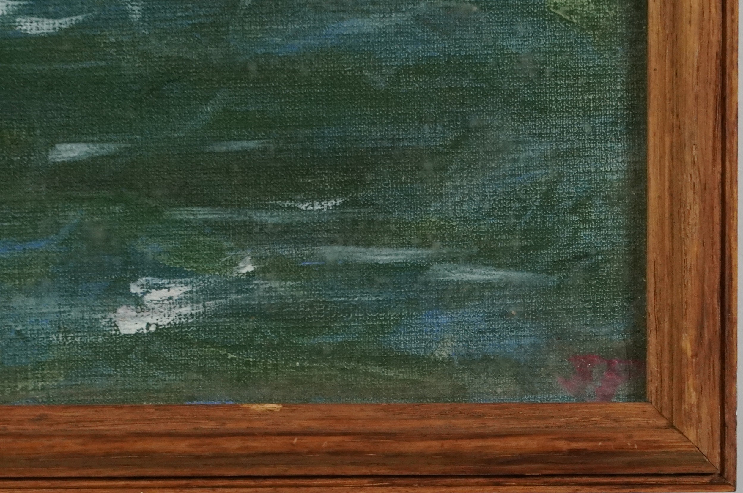 HMS Cumberland entering Hval Fjord, Winter 1942, Naval interest oil onto board, contemporary mounted - Image 3 of 4