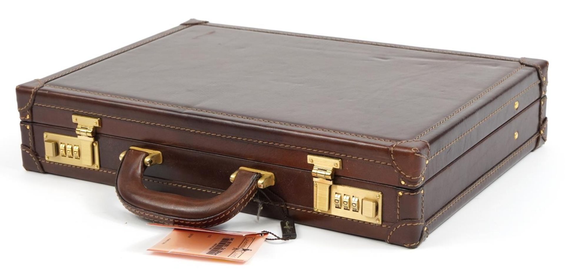 Gianni Conti, Italian brown leather combination briefcase, 41cm wide