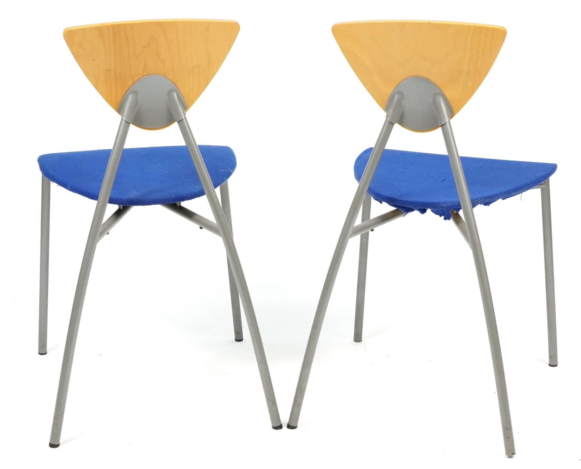 R Randers, Pair of Danish metal framed chairs, numbered 1999, 79.5cm high - Image 2 of 3