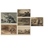 Archibald Thorburn - Birds and ducks before landscapes, six pencil signed prints in colour, three