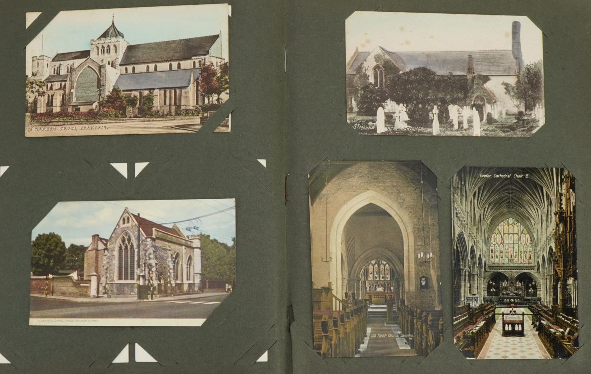 Album with approximately one hundred and fifty church postcards