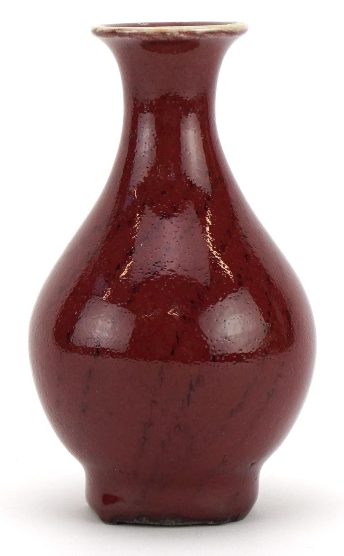 Chinese porcelain vase having a sang de boeuf glaze, 12cm high