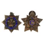 Royal Masonic Institute for Girls silver enamel brooch and a lapel