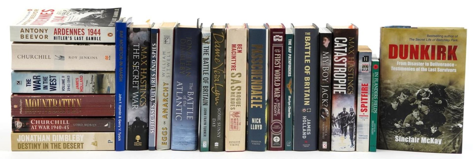 Selection of War books including hardback on Passchendaele, Max Hastings Catastrophe, The Secret