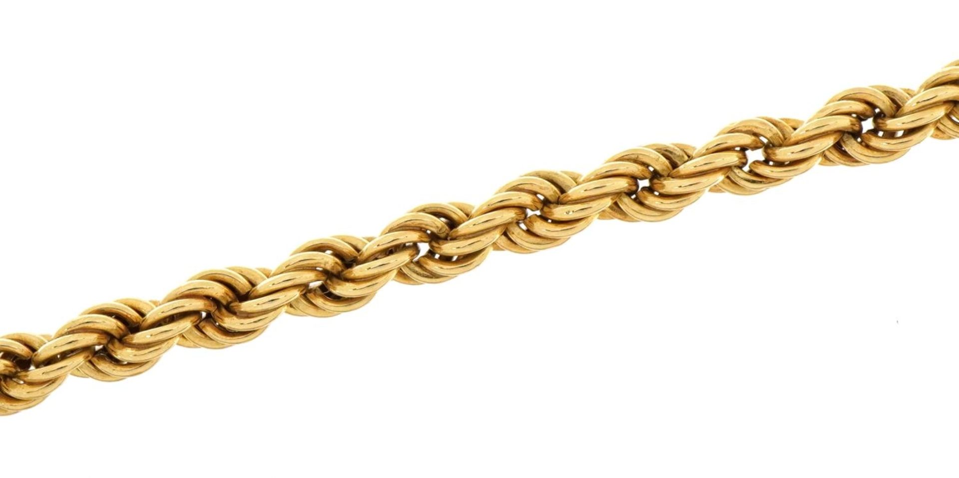 9ct gold rope twist bracelet, 21.5cm in length, 3.5g