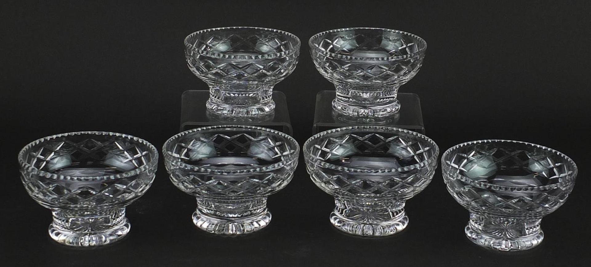 Set of six Stuart Crystal sundae dishes, each 11.5cm in diameter