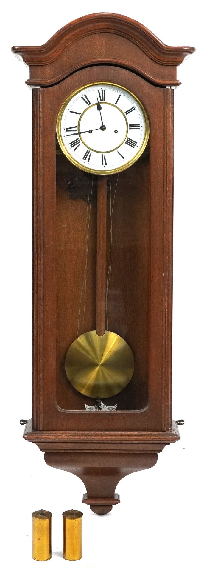 Mahogany cased wall clock, 108cm high