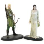 Two Lord of the Rings and Fellowship of the Ring Sideshow Weta figures comprising Orlando Bloom as