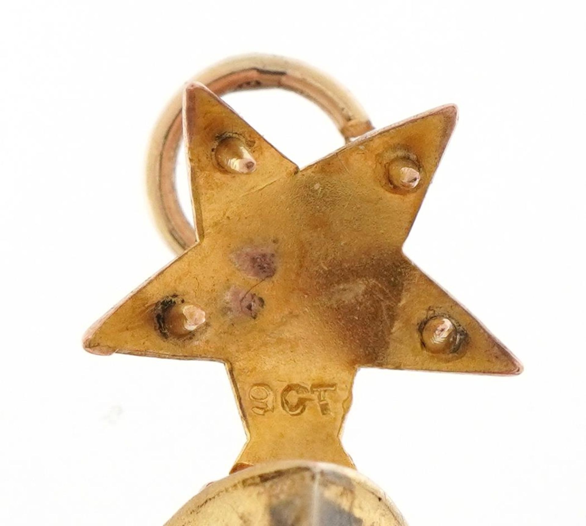9ct rose gold cased masonic folding ball pendant, 4.8cm high when open, total 10.2g - Image 2 of 5